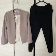 お呼ばれ　セットアップ　トップス　ジャケット　パンツ　ネックレス