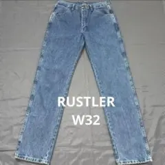 【JJL32】ラスラー RUSTLER ストレートデニムW32×L34メキシコ製