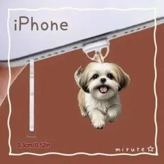 iPhone 充電ポートジャック シーズー スマホピアス アクリル 新品 2D