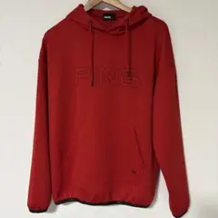 PING ゴルフウェア フード付きトレーナー Mサイズ レッド