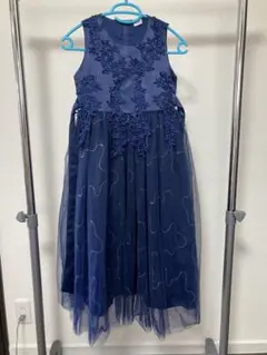 ネイビー刺繍チュールドレス 新品タグ付き
