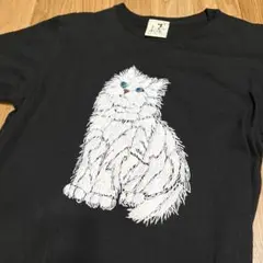 ●古着● 日本製 ゆったり エンボス ネコチャンTシャツ