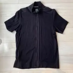 【美品】Calvin Klein ブラック ジップアップ 半袖シャツ L