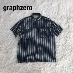 GraphzeroグラフゼロフロントジップストライプデニムシャツL