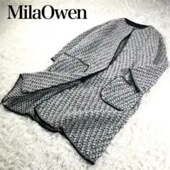 【極美品】Mila Owen ミラオーウェン ミックスニットノーカラーコート