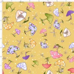 ロラライハリス生地 Mushroom Toss Yellow