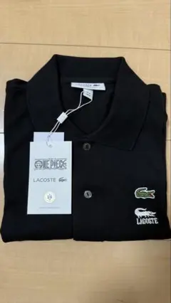 (新品) LACOSTE ワンピースコラボ ポロシャツ　ブラック　Mサイズ