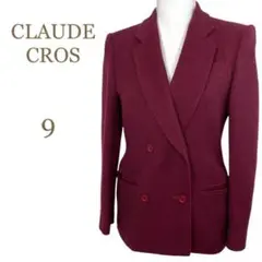 【CLAUDE CROS】ダブルボタン テーラードジャケット ワインレッド
