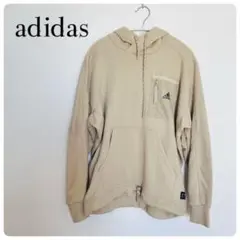 adidas ベージュ プルオーバーパーカー　M