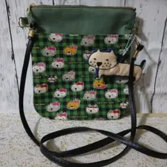 35 コットンこばやし猫柄 サコッシュ ハンドメイド