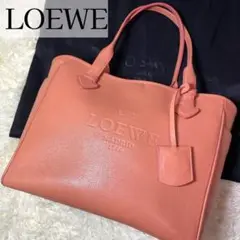 【極美品】ロエベ ヘリテージ ピンク レザー A4 ハンドバッグ 通勤通学