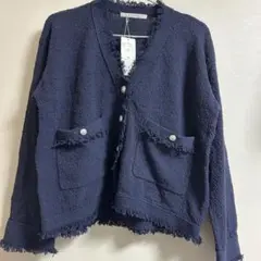 《新品未使用品》 Stola. ツイーディニットカーディガン