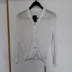 【タグ付】セゾンドパピヨン Vネック 白カーディガン 薄手