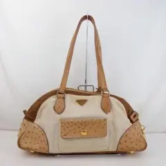 PRADA プラダ キャンバス ロゴプレート トートバッグ レディース ブランド
