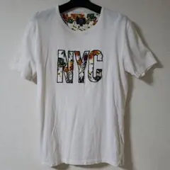 NYC 花柄刺繍 Tシャツ ホワイト