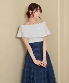 Off shoulder knit docking one piece