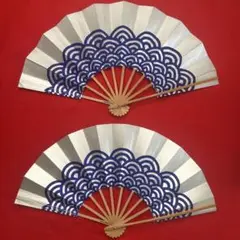舞扇子2本セット　青海波柄　日本舞踊