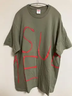 Supreme ペイントロゴ　オリーブ Tシャツ Lサイズ