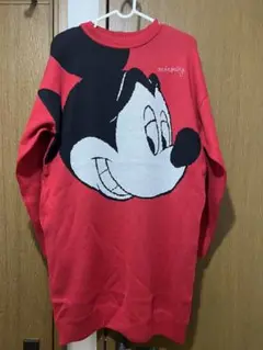 激レア MOUSSY ディズニー ミッキー バイカラー シャツ ロングワンピース 激レア MOUSSY ディズニー ミッキー バイカラー シャツ ロング