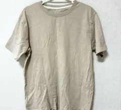 無印良品MUJIメンズベージュ半袖TシャツLサイズ 綿100%カットソートップス