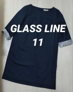 美品✴️GLASS LINE フォーマル可 紺ワンピ11