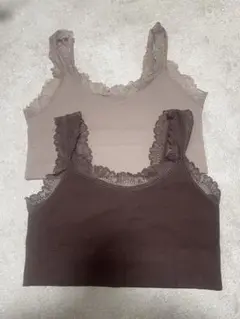 GRL レース付きキャミソール 2枚セット　※パット無