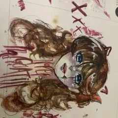 メルカリ　絵　手描き イラスト　y2k
