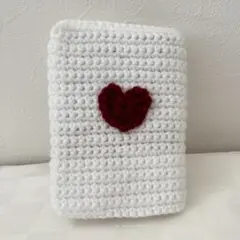 ブックカバー 編み物 ハンドメイド かぎ針 キラキラ 文庫本サイズ ハート