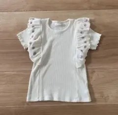 花柄フリルtシャツ