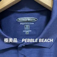 極美品　PEBBLE BEACH ペブルビーチ　半袖ポロシャツ L ネイビー