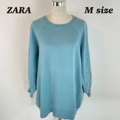 ZARA ザラ スウェット トレーナー オーバサイズ 水色 M