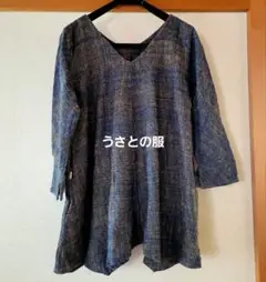 【お値下げしました】うさとの服 藍染 チュニック ワンピース usaato お値下げしました】うさとの服 藍染 チュニック ワンピース usaato