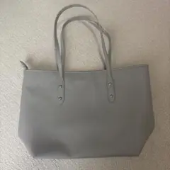 グレージュ 合成皮革 トートバッグ