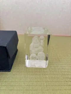 クリスタル 大黒天 彫刻 置物 箱付き