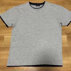 90s OLD UNIQLO /グレーx紺/ 半袖Tシャツ /Lサイズ