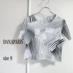 DANAPARIS ダナパリストライプ柄 Tシャツ 白黒size 9