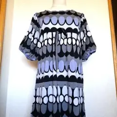 円形模様 半袖快適チュニック お袖ふんわり大人可愛い❤️