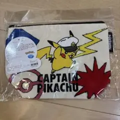 キャプテンピカチュウ 刺繍ポーチ　スリーコインズコラボ