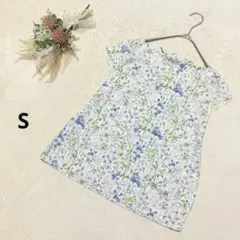 アナトリエ 【S】 フレンチスリーブブラウス 花柄 春夏 リボン 日本製 綿