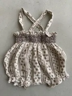 Mon Petit bebe 花柄ストライプパンツ S