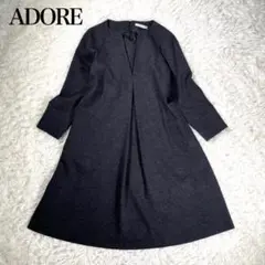 極美品 ADORE アドーア ウールスムース2Aラインワンピース フレアスカート