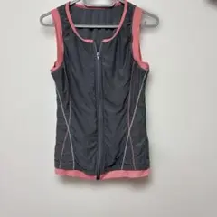 ATHFORM ジッパー付きタンクトップ グレー/ピンク