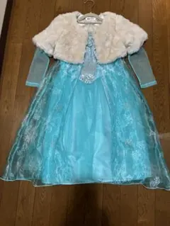 H&M アナと雪の女王　エルサコスチューム　ファーポンチョ白122/128
