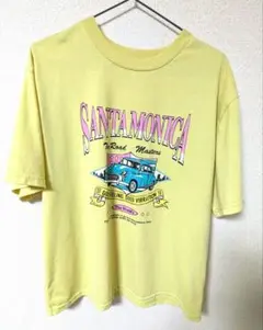 Tシャツ　プリントTシャツ　車　イエロー　М　Ｌ　XL　大きめ　半袖