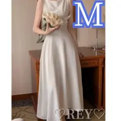 ウェディングドレス オフホワイト Aライン Mサイズ シンプル 前撮り 結婚式
