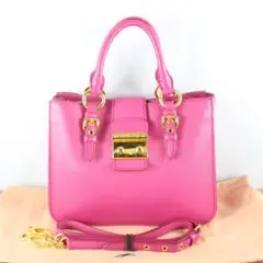 MIU MIU ミュウミュウマドラスレザー2wayショルダーバッグ