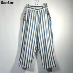 タグ付き 新品 未使用品 ScoLar スカラー ストライプ ワイドパンツ