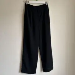 ブラック ワイドパンツ プリーツ入り日本製