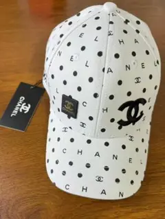 CHANEL ドット柄 ベースボールキャップ