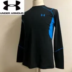 アンダーアーマー◆ヒートギア ウェア◆ブラック×ブルー L サイズ